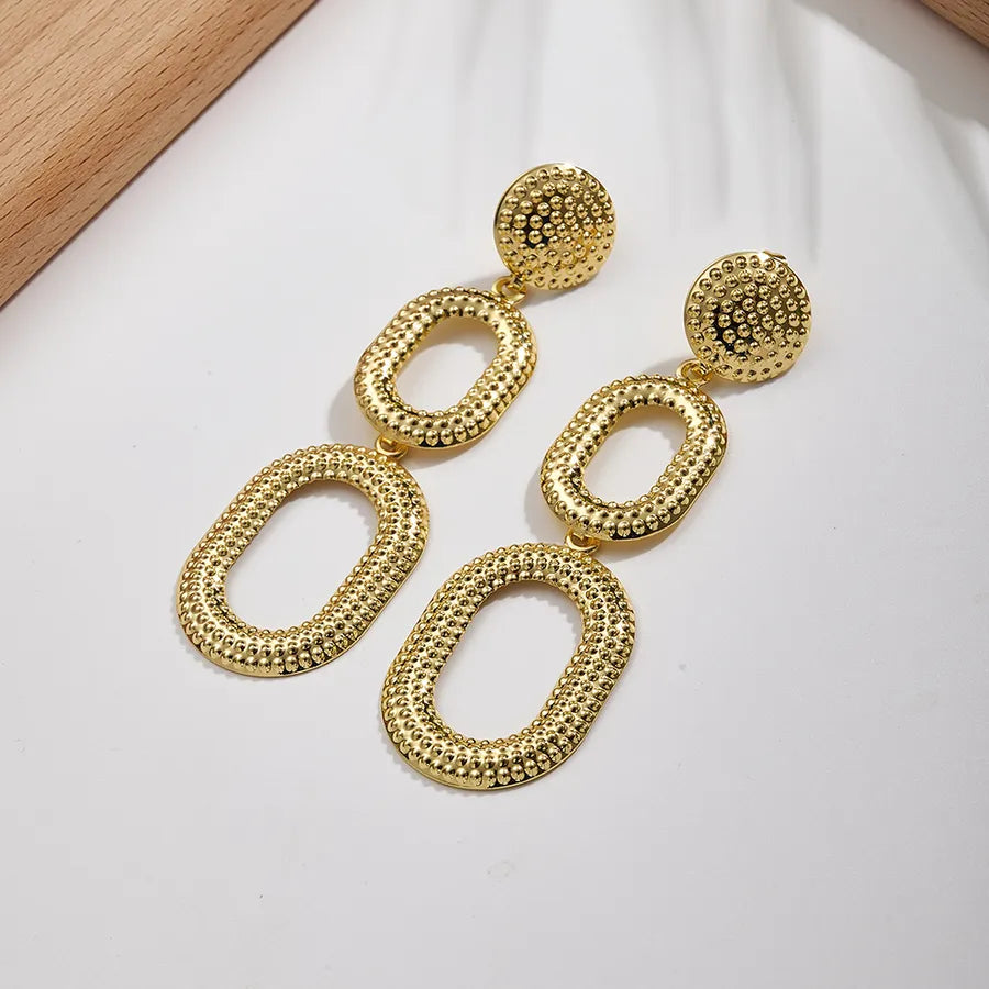 Gold Geometric Stripe Hoop Earrings