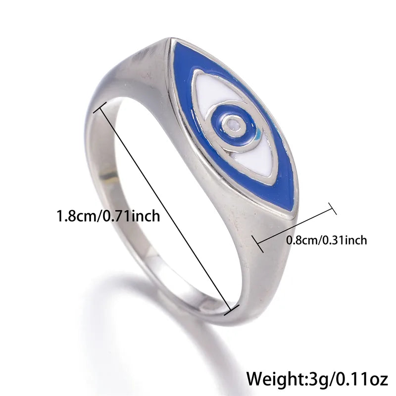18K Gold PVD Devil's Eye Stainless Steel Ring R00937S-1-7