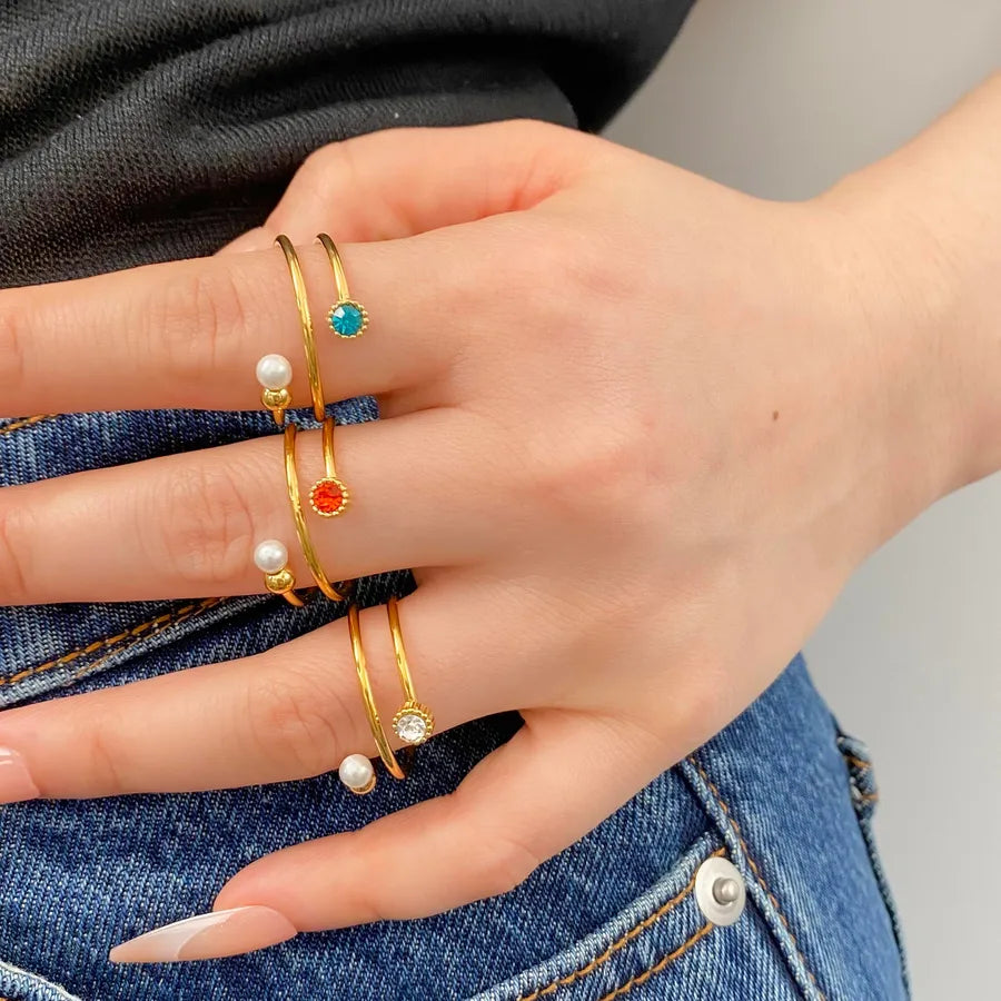 18K Gold Plated Titanium Steel Geometric Ring