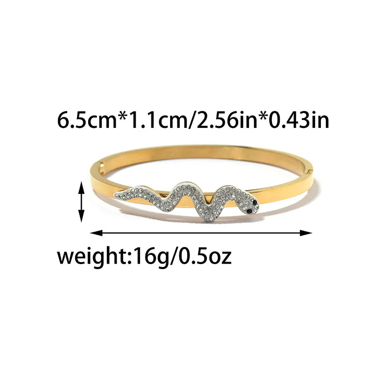 Gold Plated Stainless Steel Hollow Bangle Bracelet B0033-02