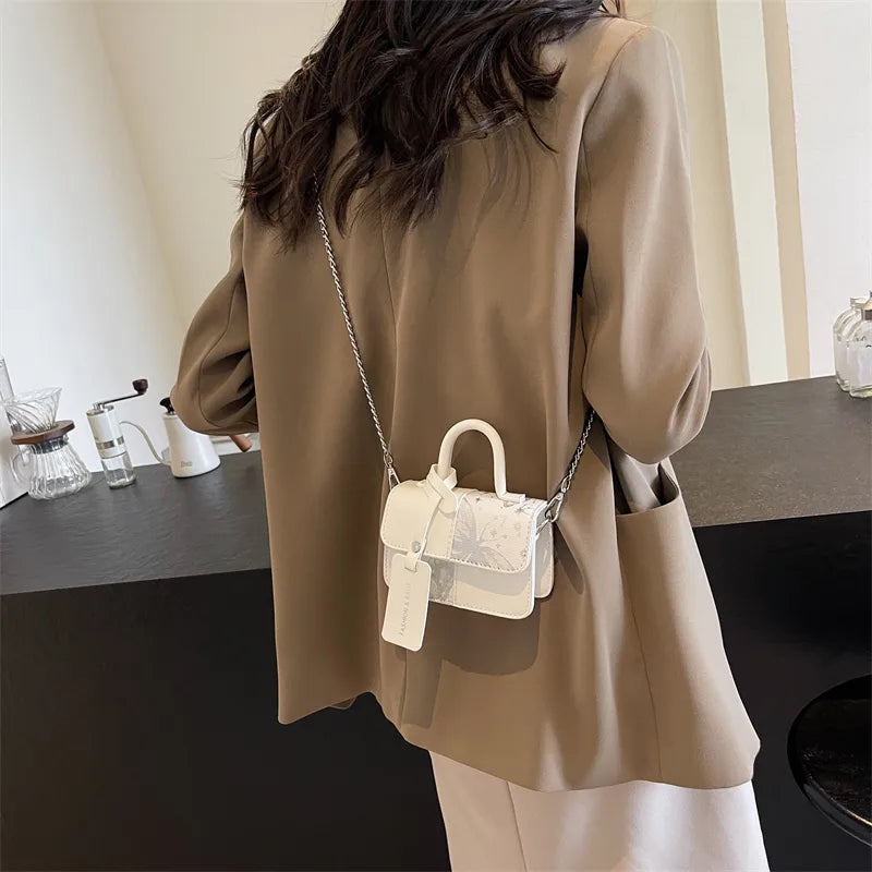 Butterfly PU Leather Crossbody Bag Small Green