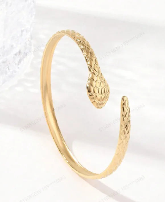 Unisex Titanium Steel Wide Cuff Bracelet WSZ008-2 Adjustable Opening