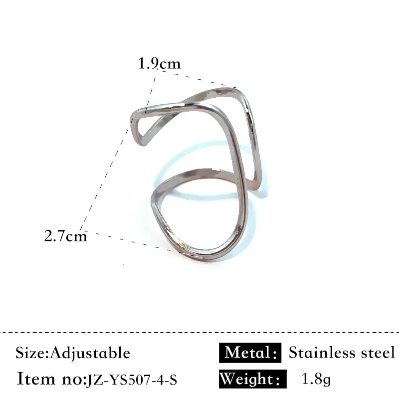 Gold & Silver Stainless Steel Open Ring