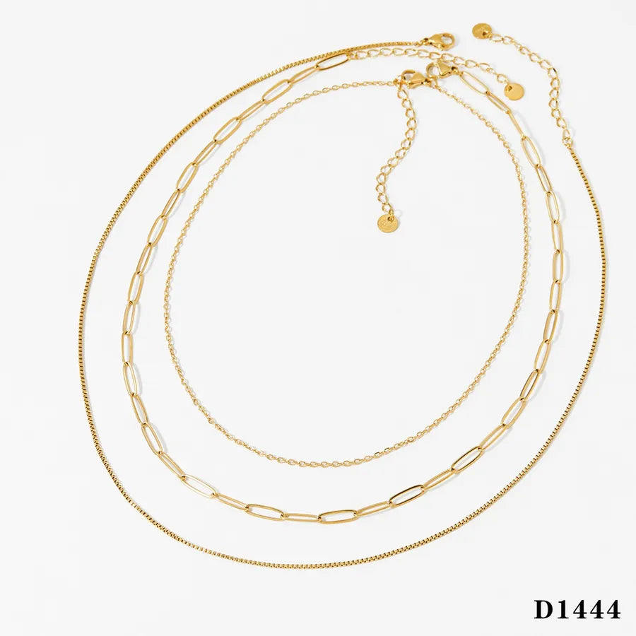 Minimalist Gold-Plated Stainless Steel Necklace Gold Necklace D1444