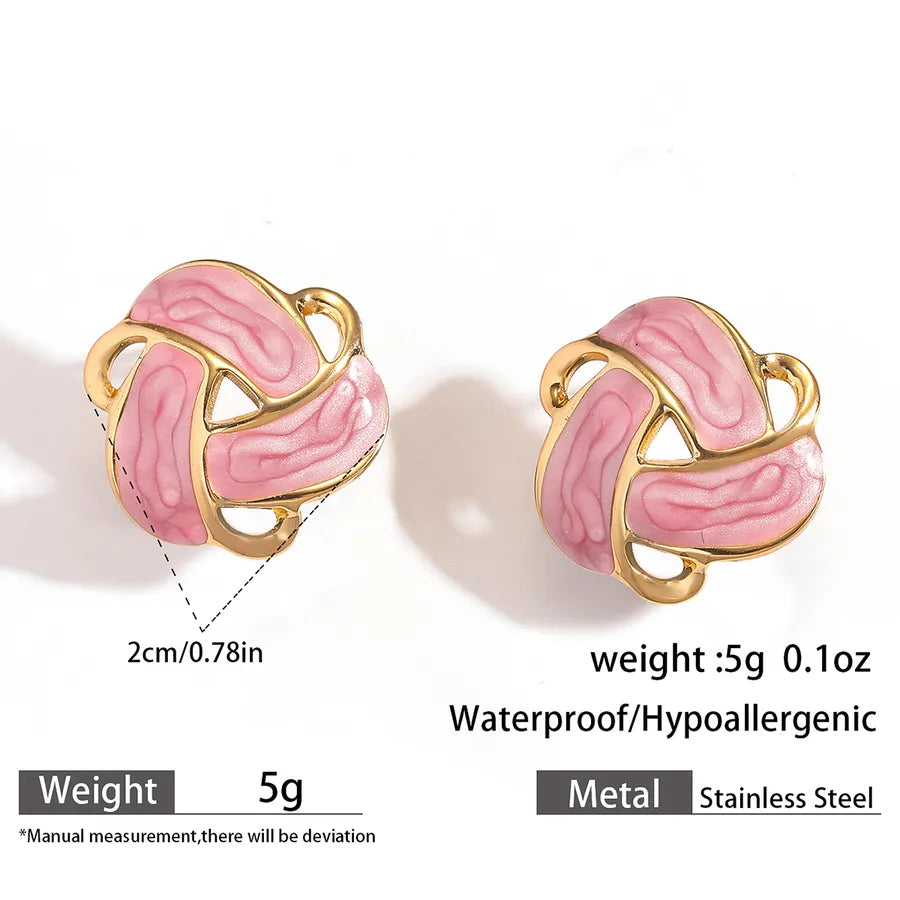 Gold Plated Titanium Steel Drop Earrings 2#