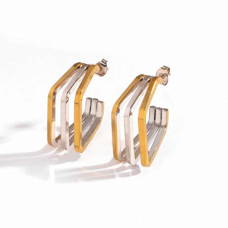Gold & Silver Gradient Stainless Steel Earrings