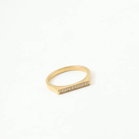 18K Gold Plated Titanium Steel Geometric Ring
