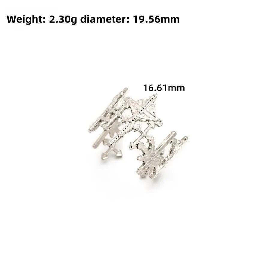 Gold Open Heart Stainless Steel Ring Adjustable Opening J319-Y Steel Color