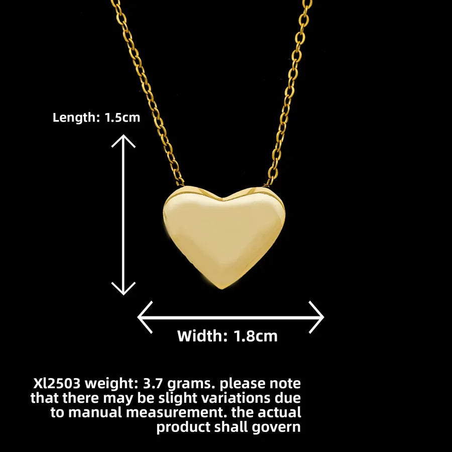 Butterfly & Whale Couple Pendant Necklace XL2503 Glossy Heart Necklace Gold