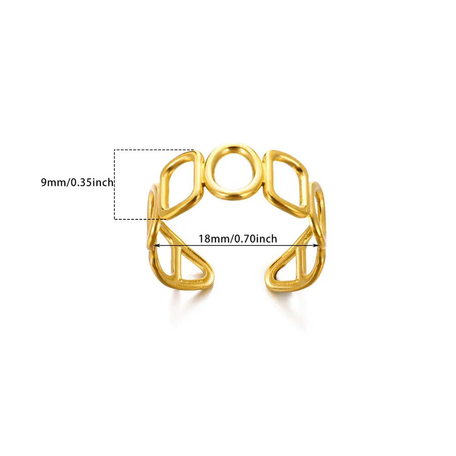 18K Gold Plated Geometric Pearl Ring Average Size 2