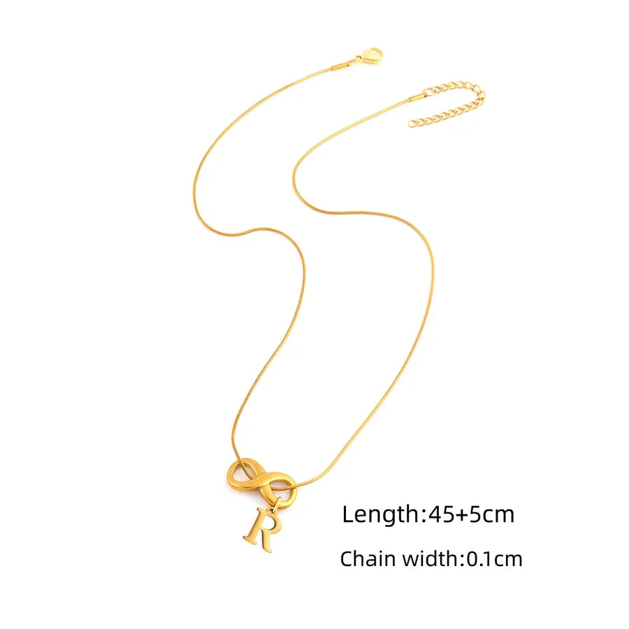 Gold Plated Infinity Pendant Necklace for Women Gold R