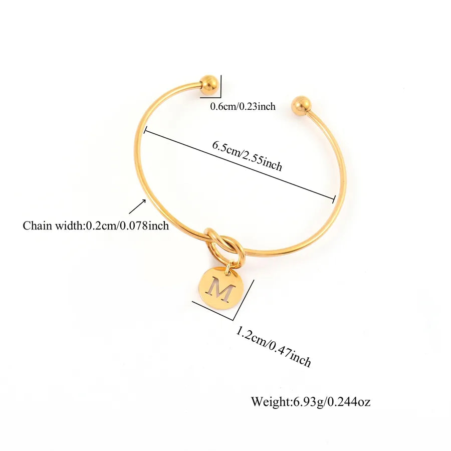 Gold Plated Stainless Steel Initial Heart Bracelet