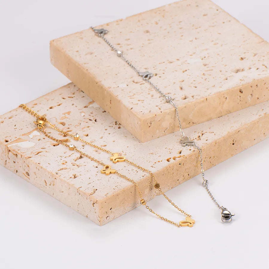 Gold Butterfly Anklet for Women – Stainless Steel