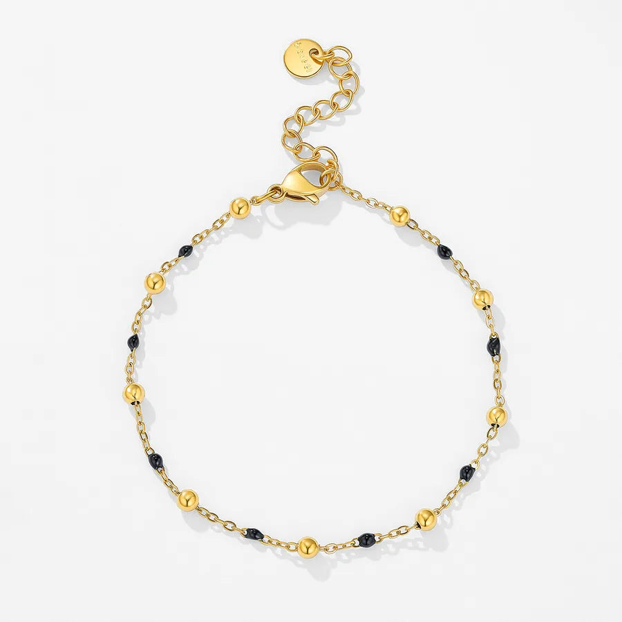 14K Gold Plated Stainless Steel Beaded Bracelet