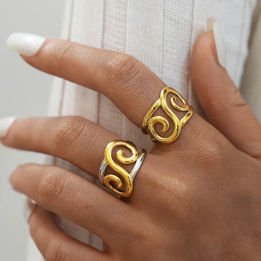 18K Gold Plated Stainless Steel Adjustable Ring