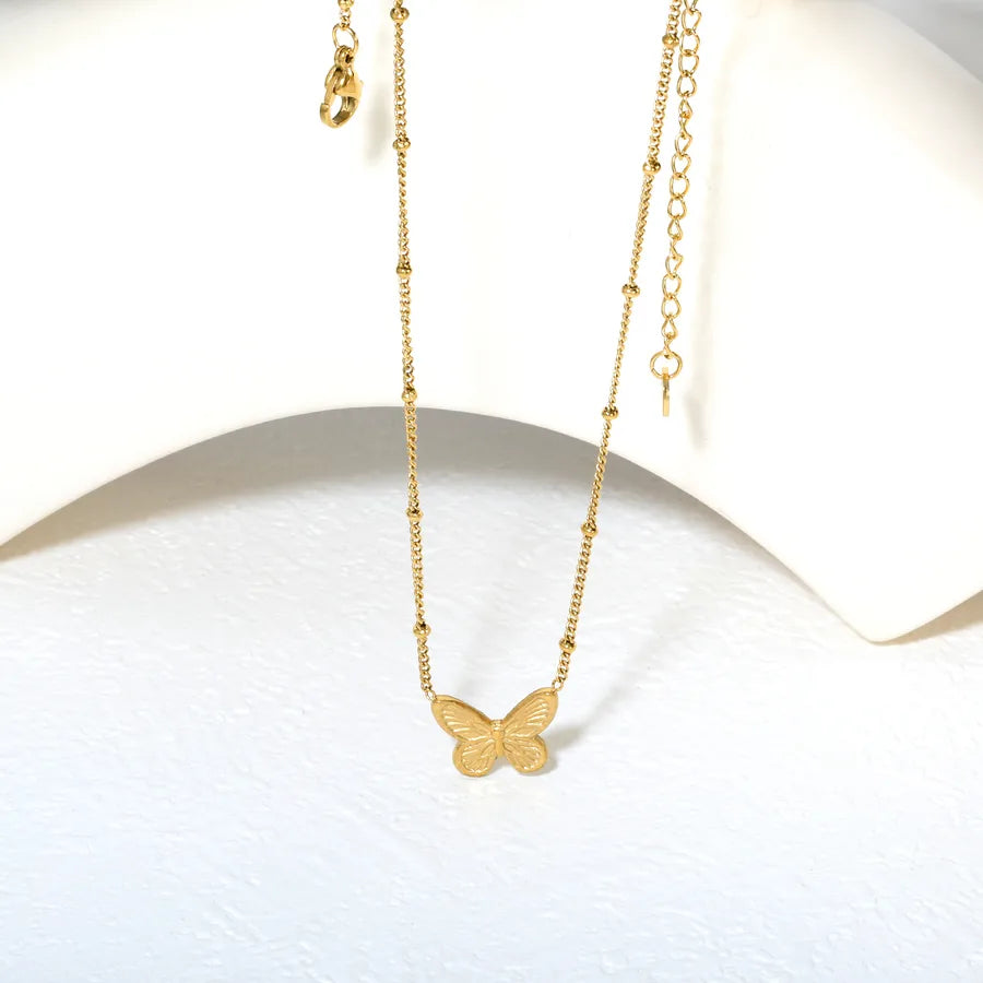 Butterfly Pendant Necklace in 18K Stainless Steel