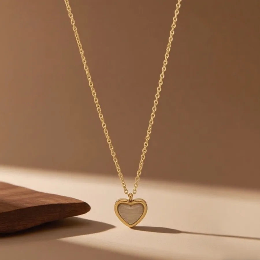 Titanium Steel Heart Pendant Necklace