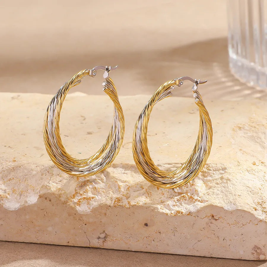 Gold & Silver Gradient Stainless Steel Earrings