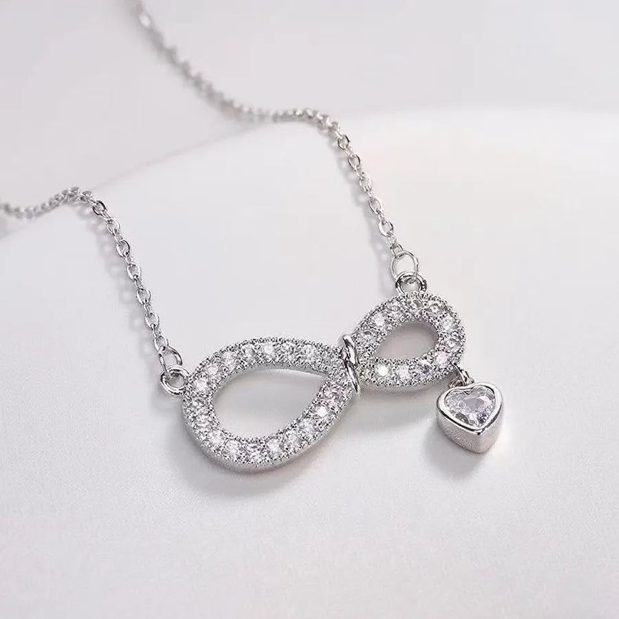 PVD Coated Bow Knot Titanium Pendant Necklace