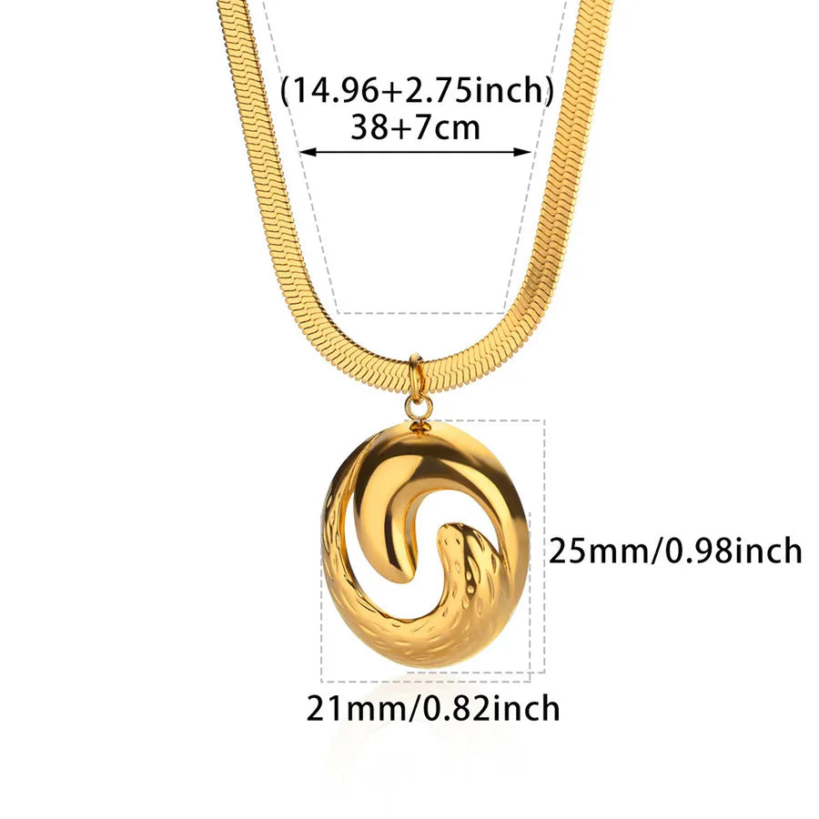 18K Gold Plated Geometric Pendant Necklace 17