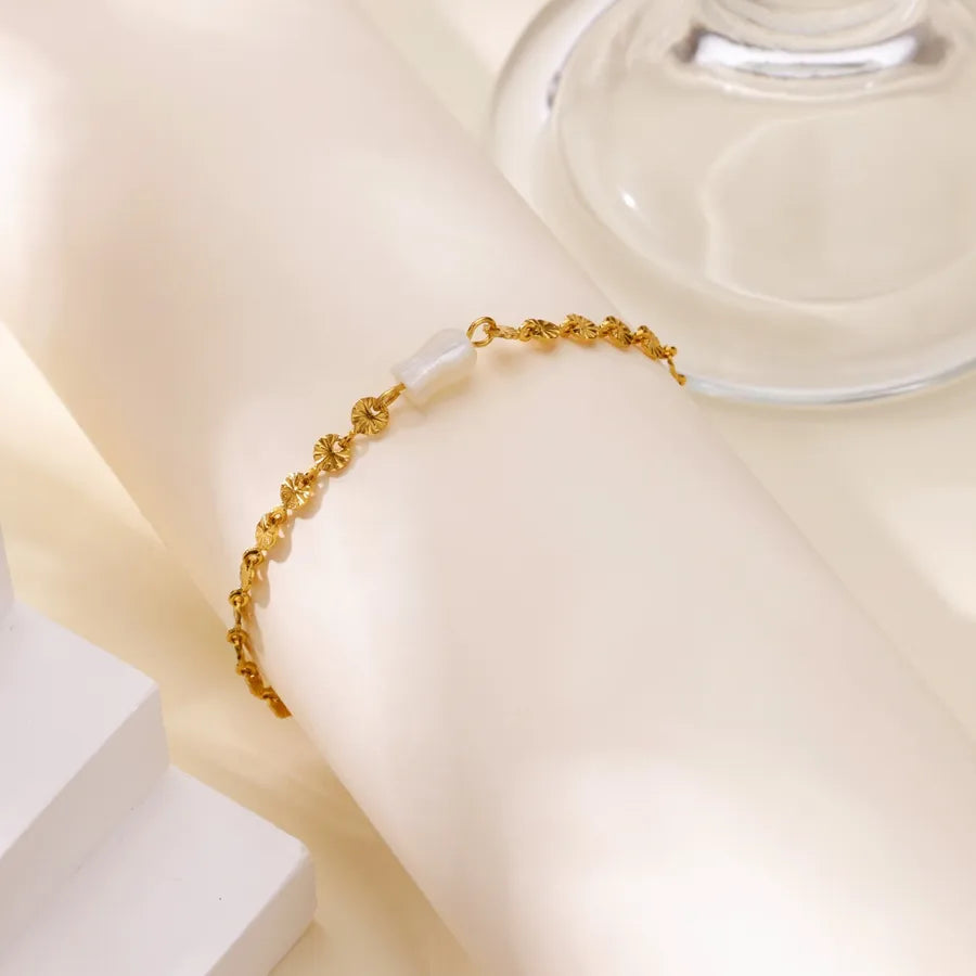 Gold Devil's Eye Pearl Bracelet for Women