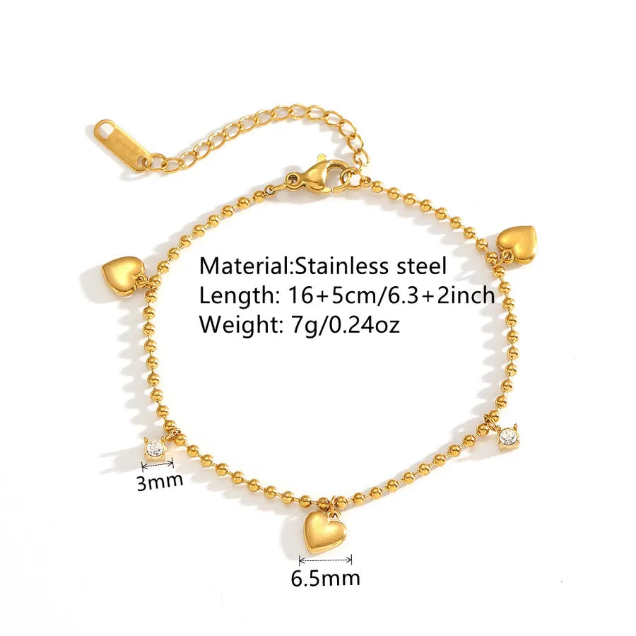18K Gold Plated Heart Bracelet for Women
