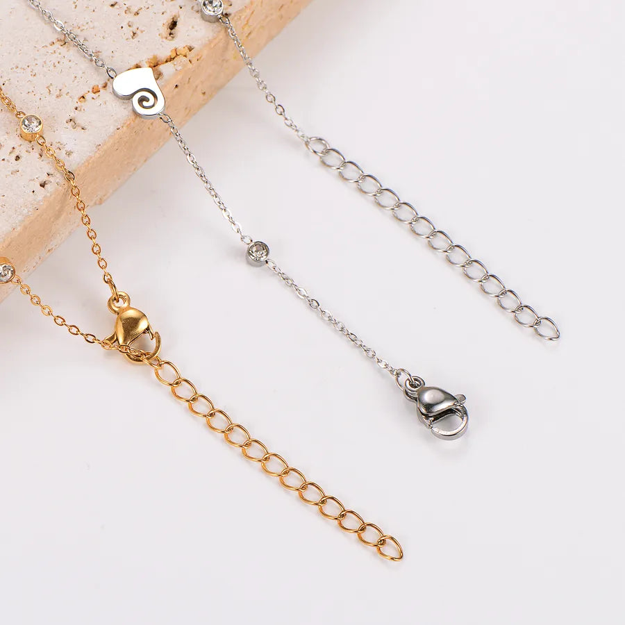 Gold Heart Cloud Stainless Steel Anklet