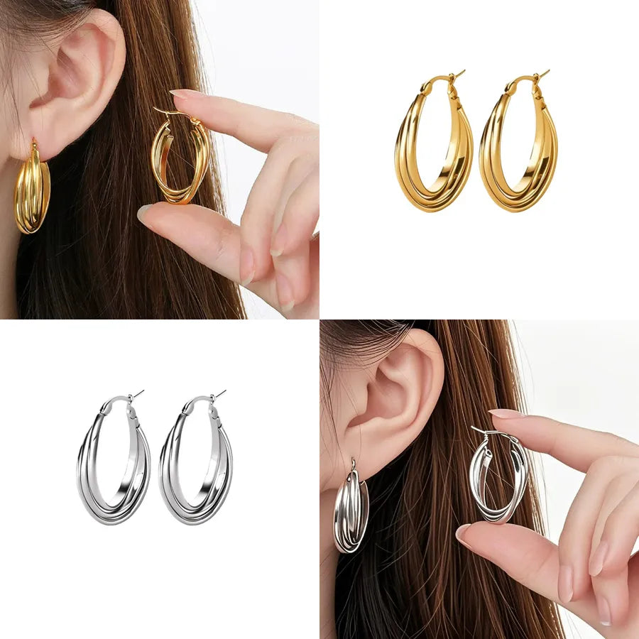 Titanium Steel Geometric U-Shaped Earrings