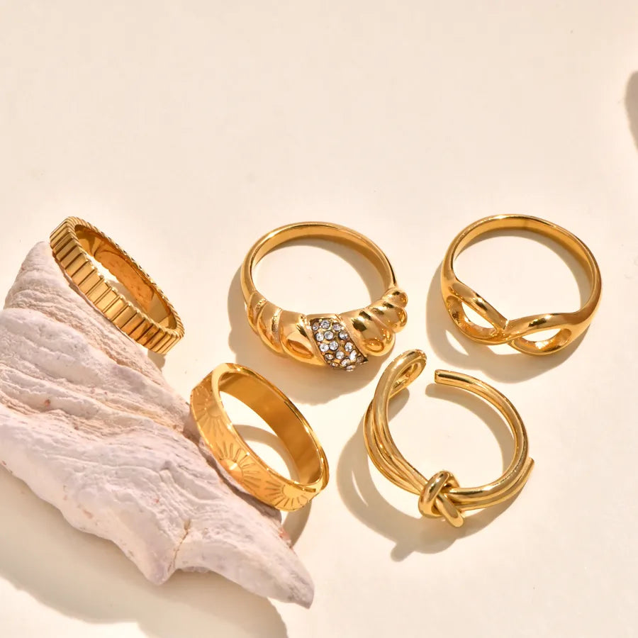 18K Gold Sun & Infinity Open Ring