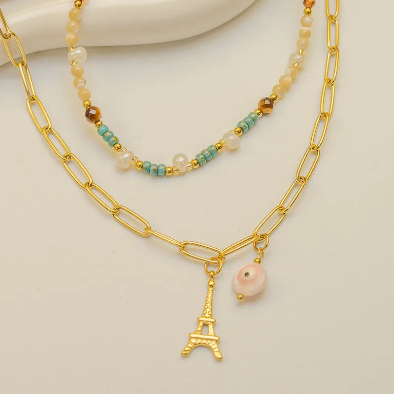 Handmade Stone Beaded Pendant Necklace