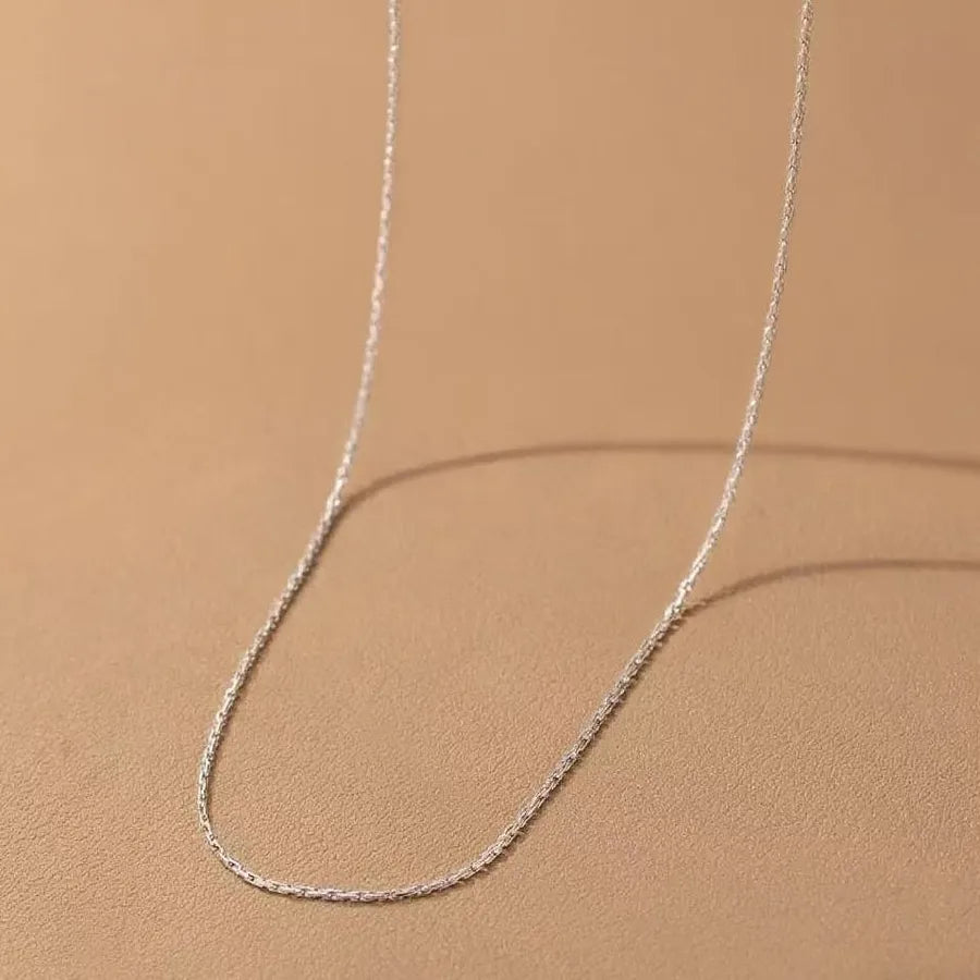 Women's Titanium Steel Box Chain Pendant Necklace 0.3 Bamboo Chain-Necklace-Steel Color