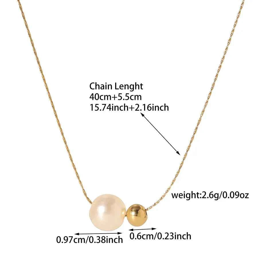 18K Gold Plated Pearl Pendant Necklace