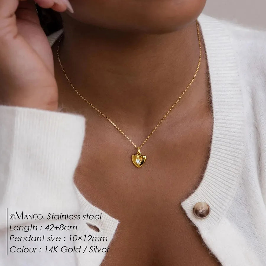 14K Gold Heart Birthstone Necklace for Women