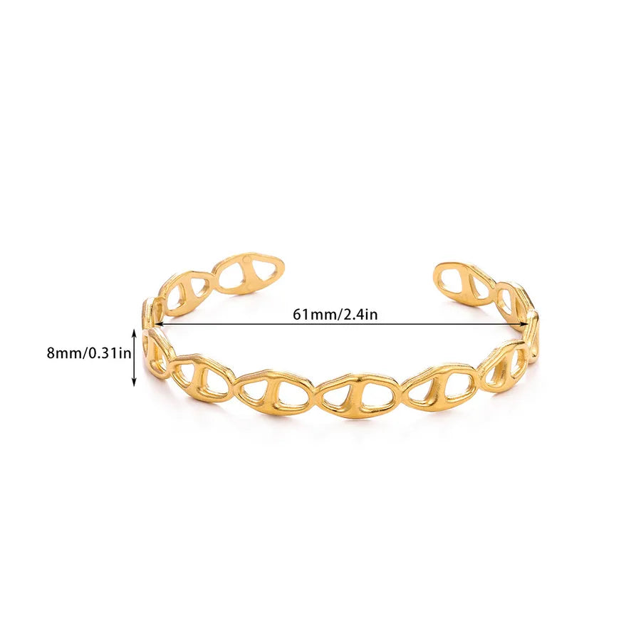 Geometric Open Hand Stainless Steel Bracelet B1999G