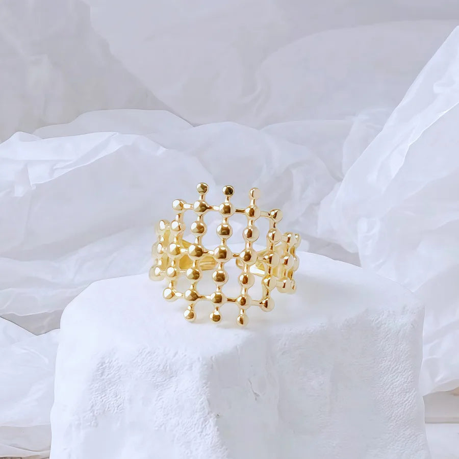 Gold Bamboo Titanium Steel Open Ring Adjustable Opening Golden Hydraulic J63