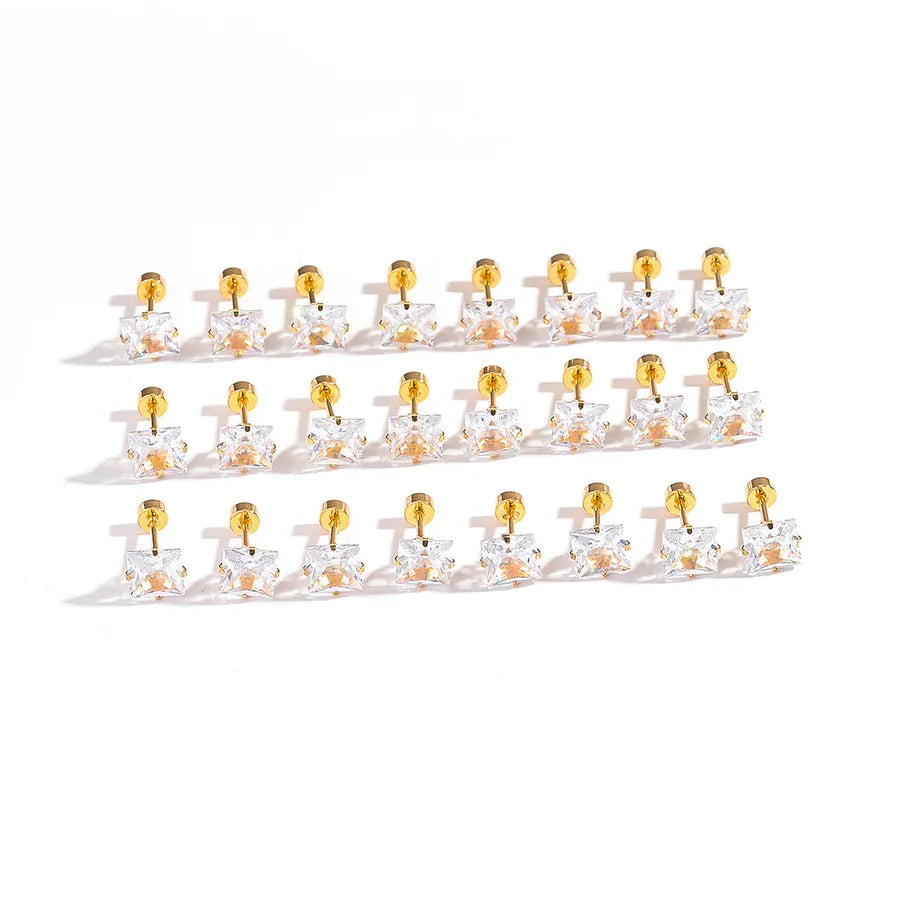12 Pairs Hypoallergenic Zirconia Stud Earrings