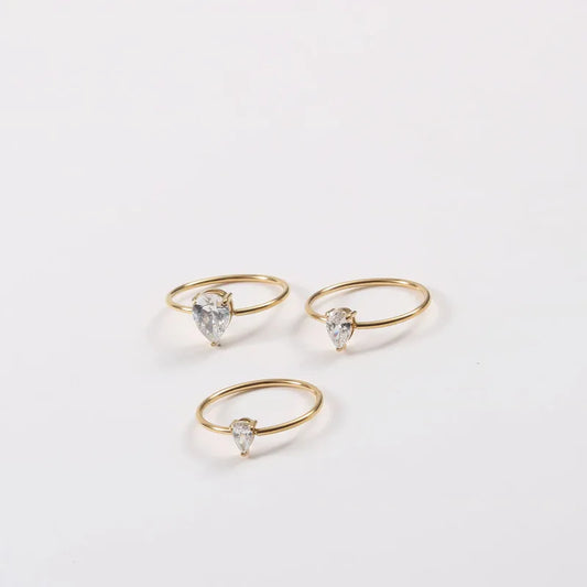 18K Gold Plated Titanium Ring with Diamond Accents