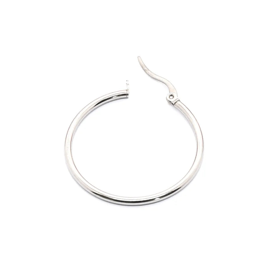 Unisex Large Geometric Hoop Earrings Steel Color [Pair]]
