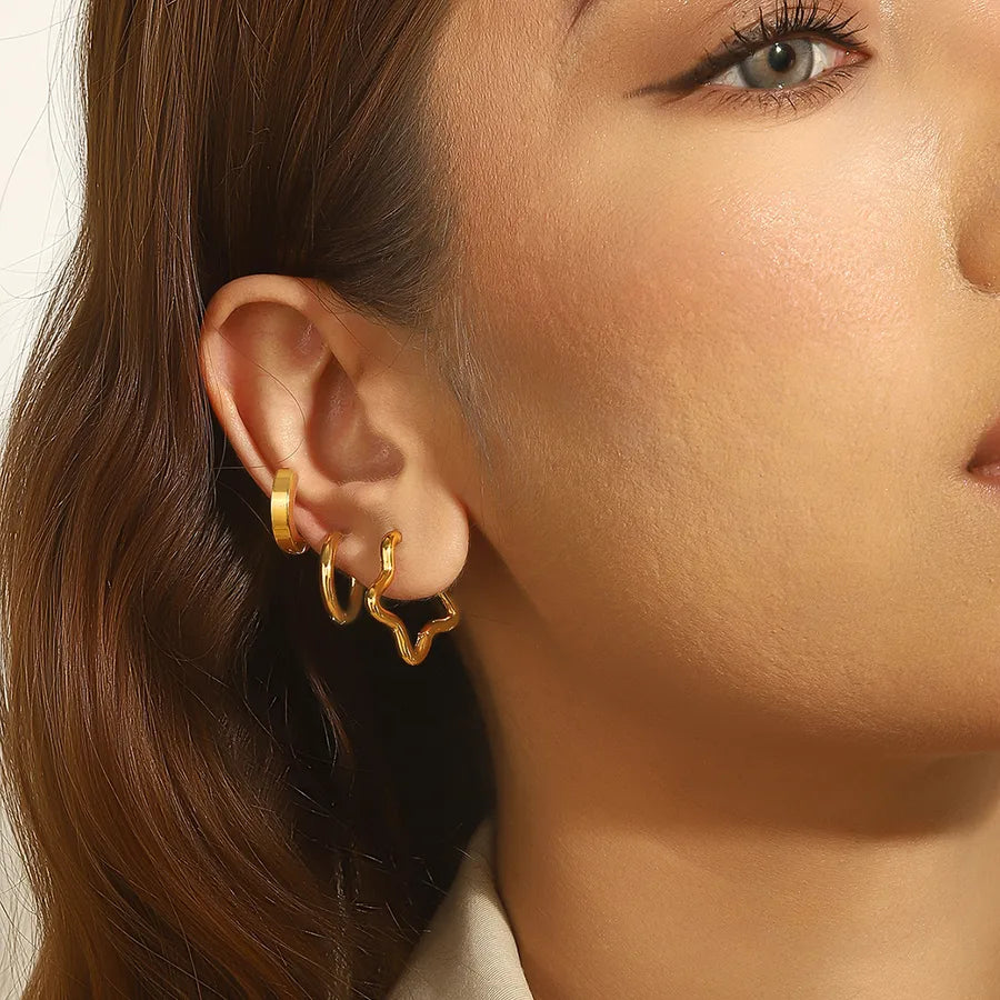 Gold Plated Butterfly & Heart Earrings Set – 3 Pairs