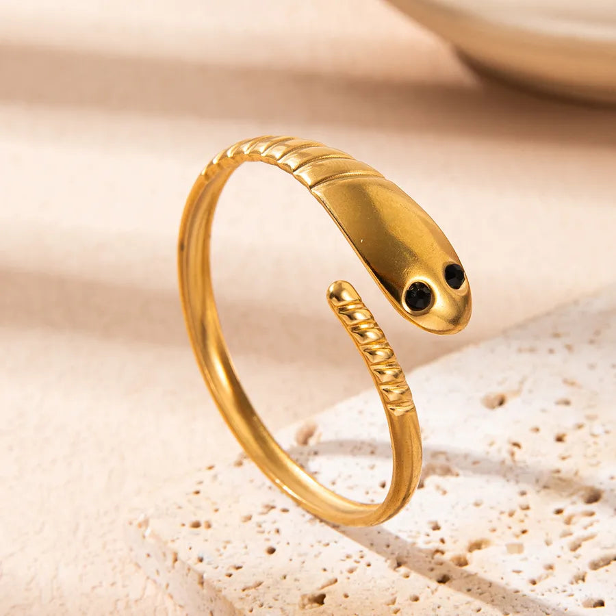 18K Gold Snake Bangle Bracelet for Women Diamond Snake Bracelet