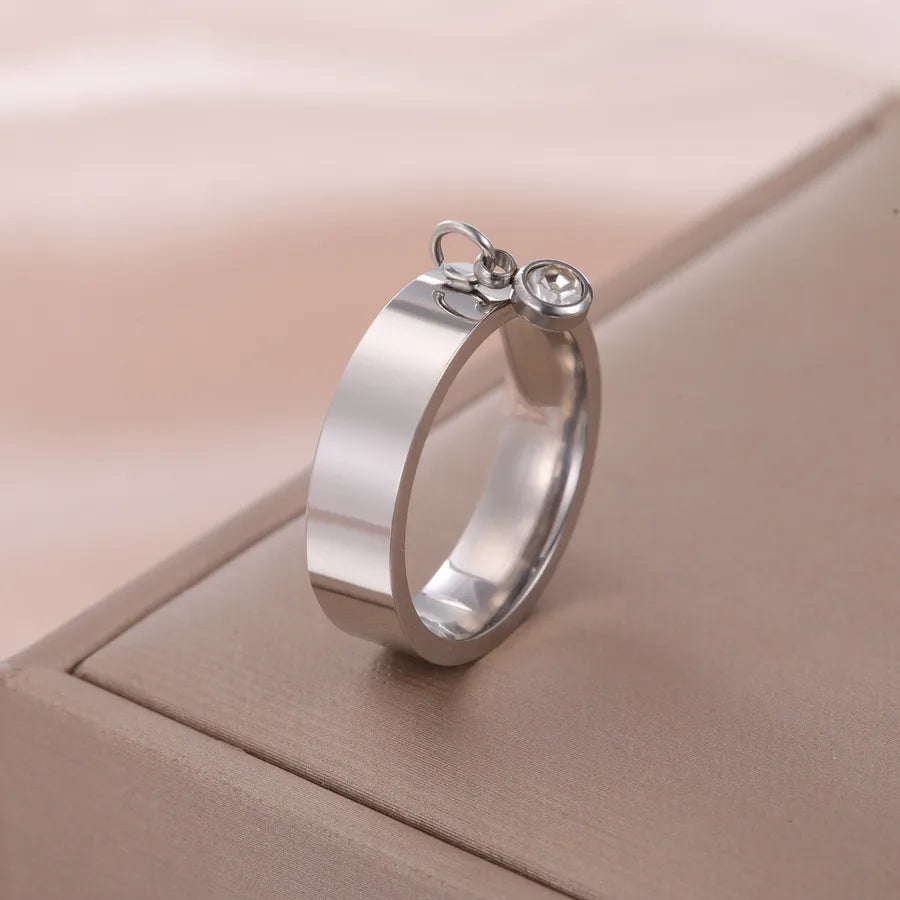 18K Gold Plated Stainless Steel Diamond Ring