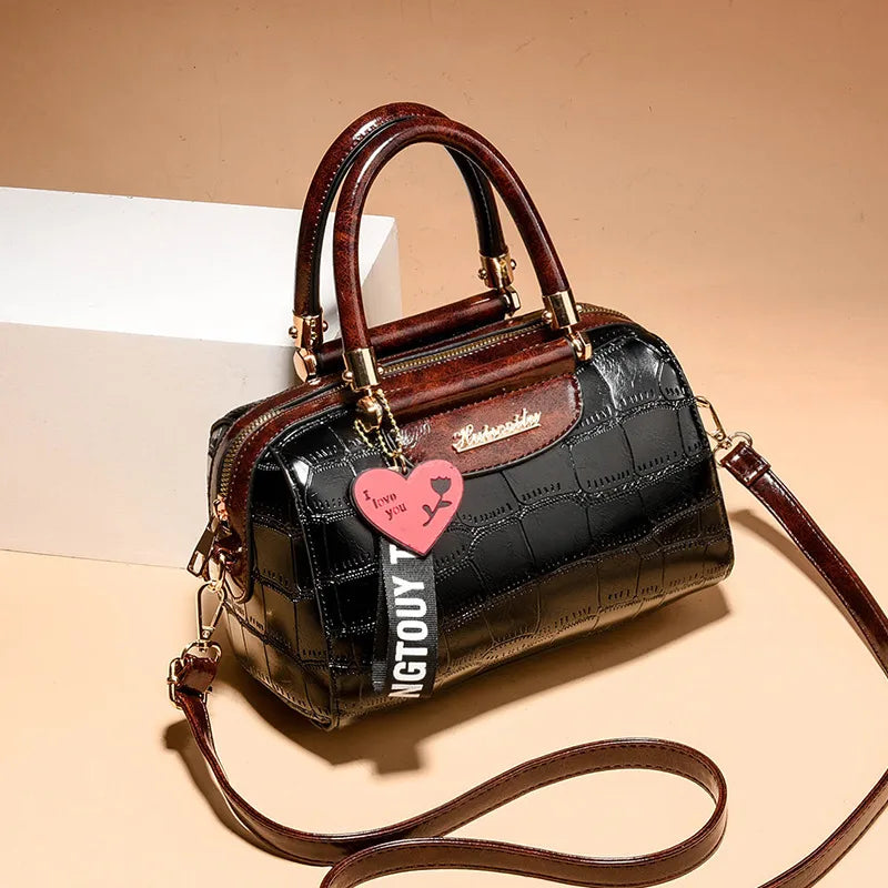 Women's Classic PU Leather Shoulder Bag Black