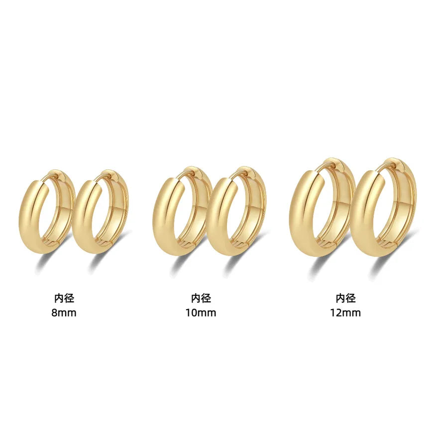 Luxury Titanium Steel Geometric Earrings Three-Pair Set (3) 8-10-12