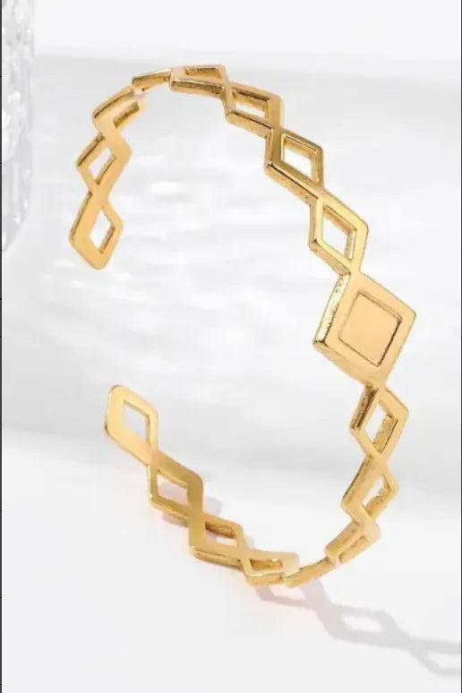 Unisex Titanium Steel Wide Cuff Bracelet WSZ002-1 Adjustable Opening