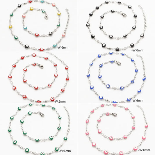 Colorful Evil Eye Stainless Steel Necklace