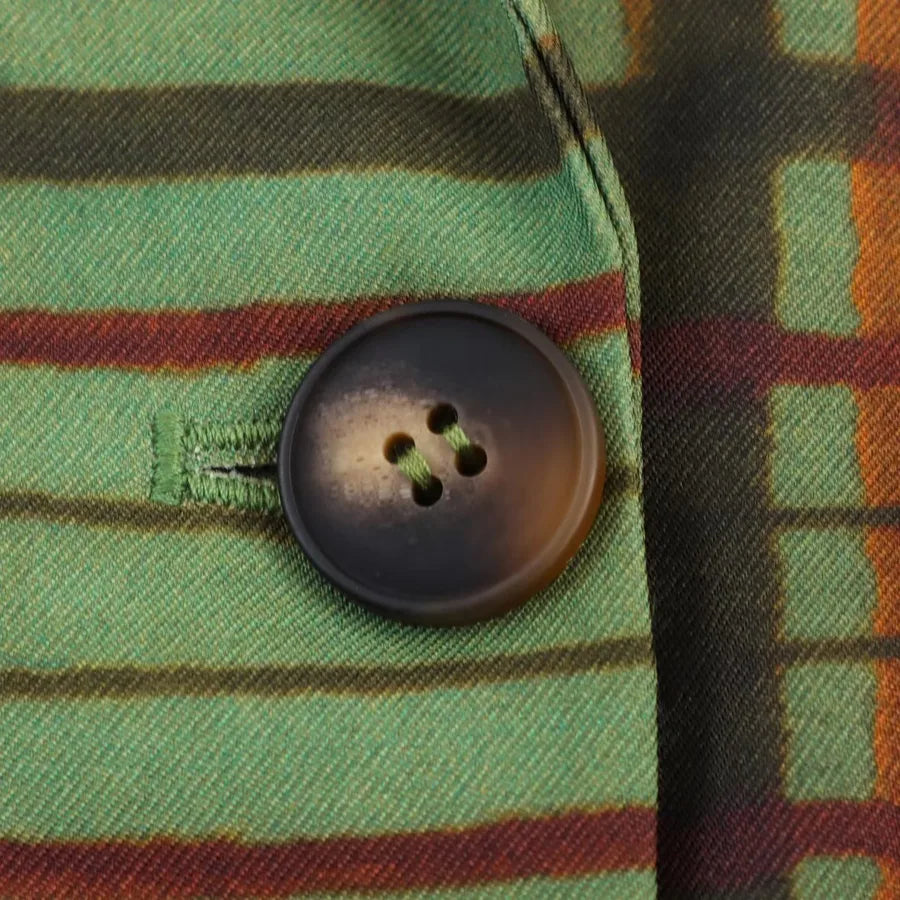 Women's Green Plaid Blazer Jacket