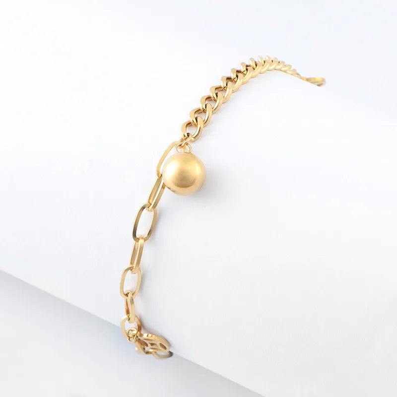 Geometric Stainless Steel Beaded Bracelet