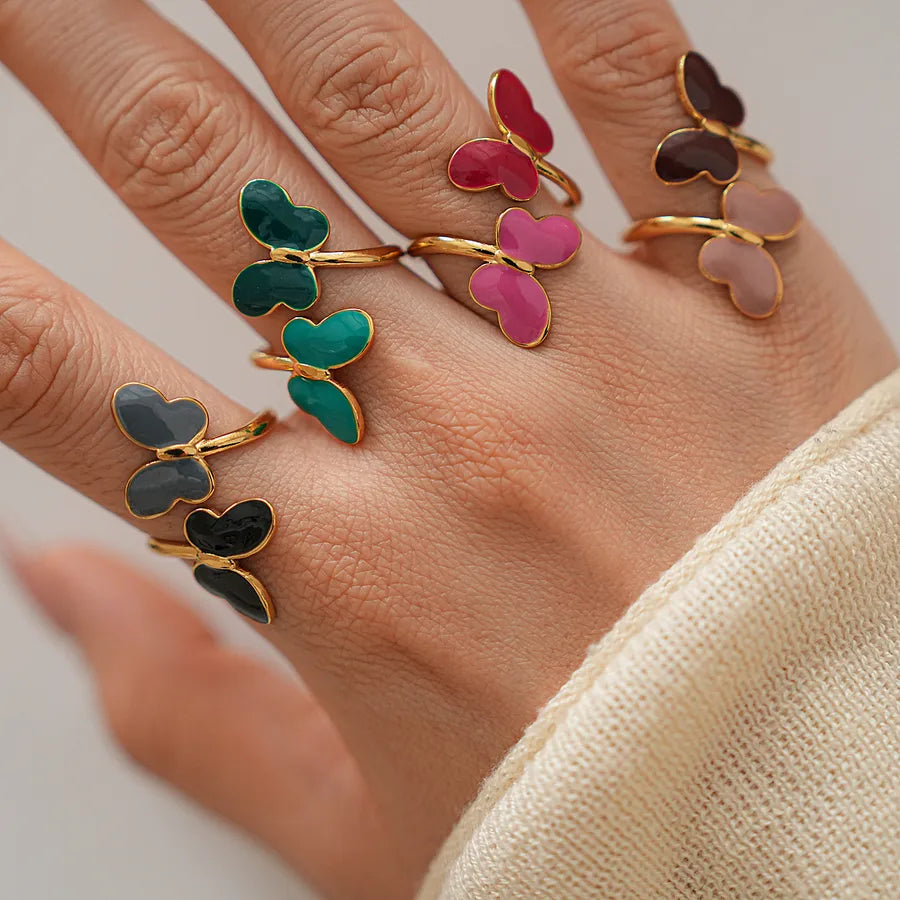 Stainless Steel Butterfly Open Ring
