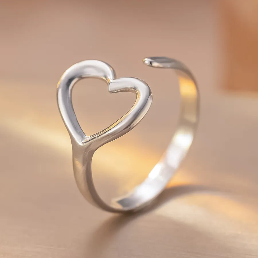 Personalized Titanium Steel Textured Couple Ring K226 Steel Color Ring Open