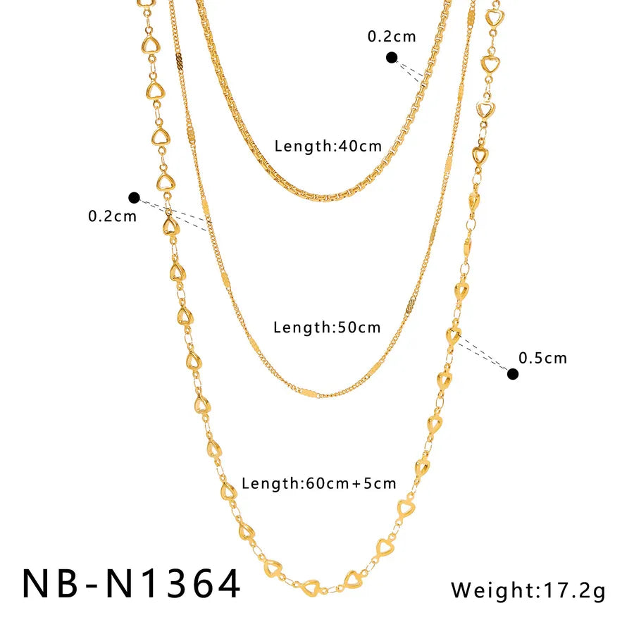 18K Gold Layered Heart & Star Necklace NB-N1364